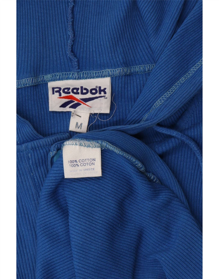 Reebok Mens Hooded Top Manga Longa Médio Algodão Azul