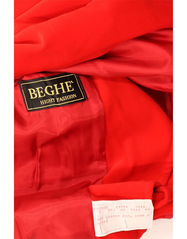 Jaqueta blazer feminina vintage com 2 botões IT 48 XL algodão vermelho
