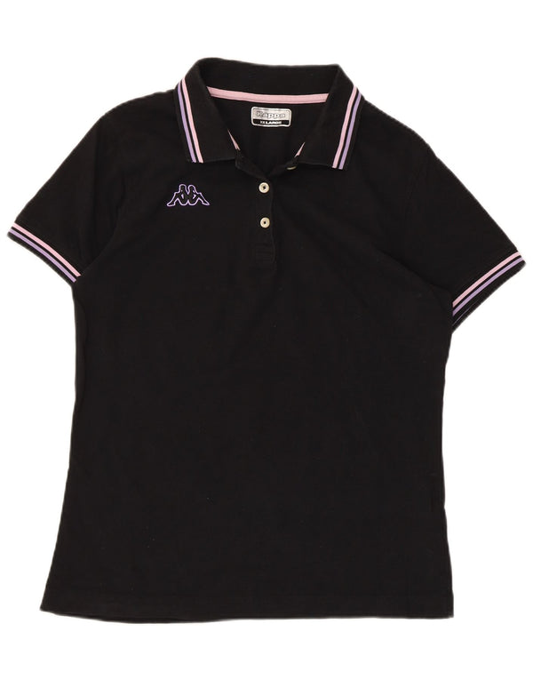 Camisa polo feminina KAPPA UK 20 2XL algodão preto