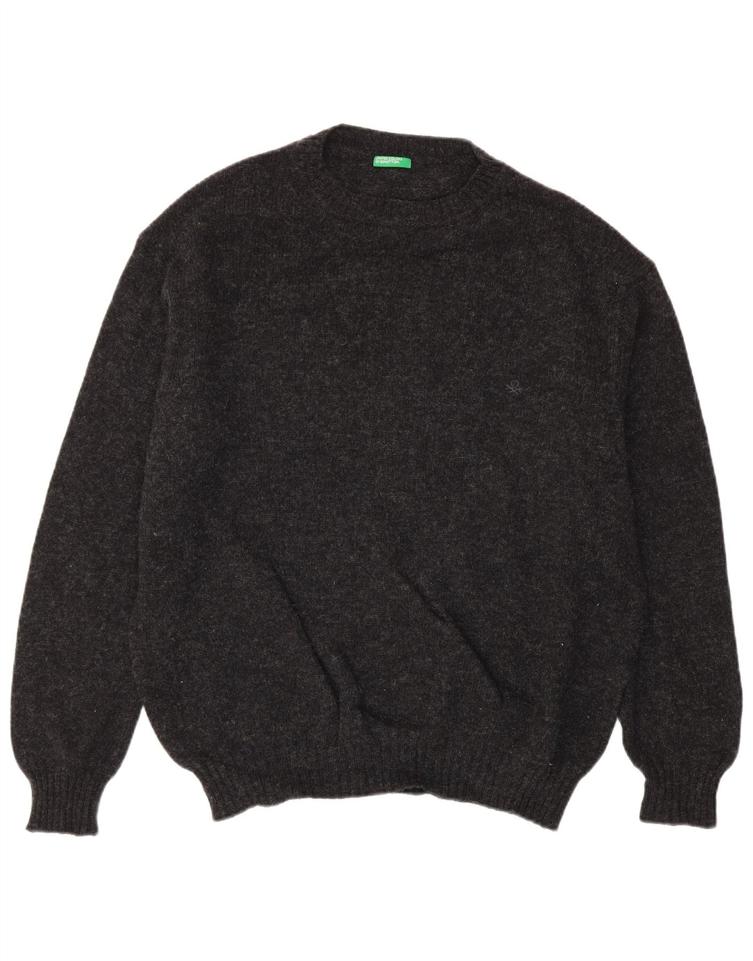 Suéter masculino Benetton com gola redonda XL cinza manchado