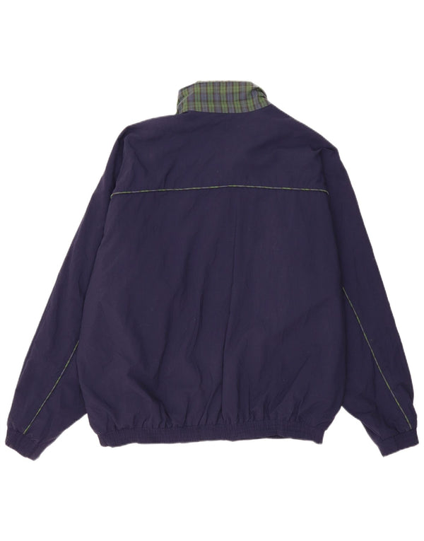 Marks & Spencer Mens Bomber Jacket UK 42 XL Navy Blue Striped Nylon