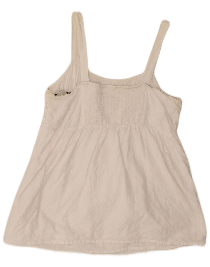 Top feminino Fat Face Cami UK 18 XL algodão branco