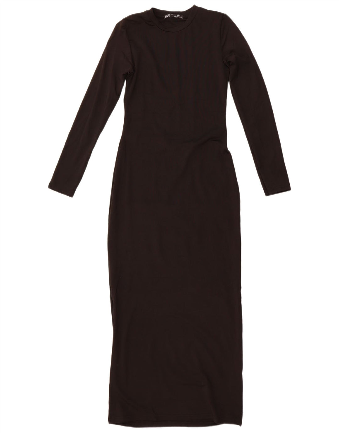 Vestido maxi feminino de manga comprida ZARA UK 12 médio preto