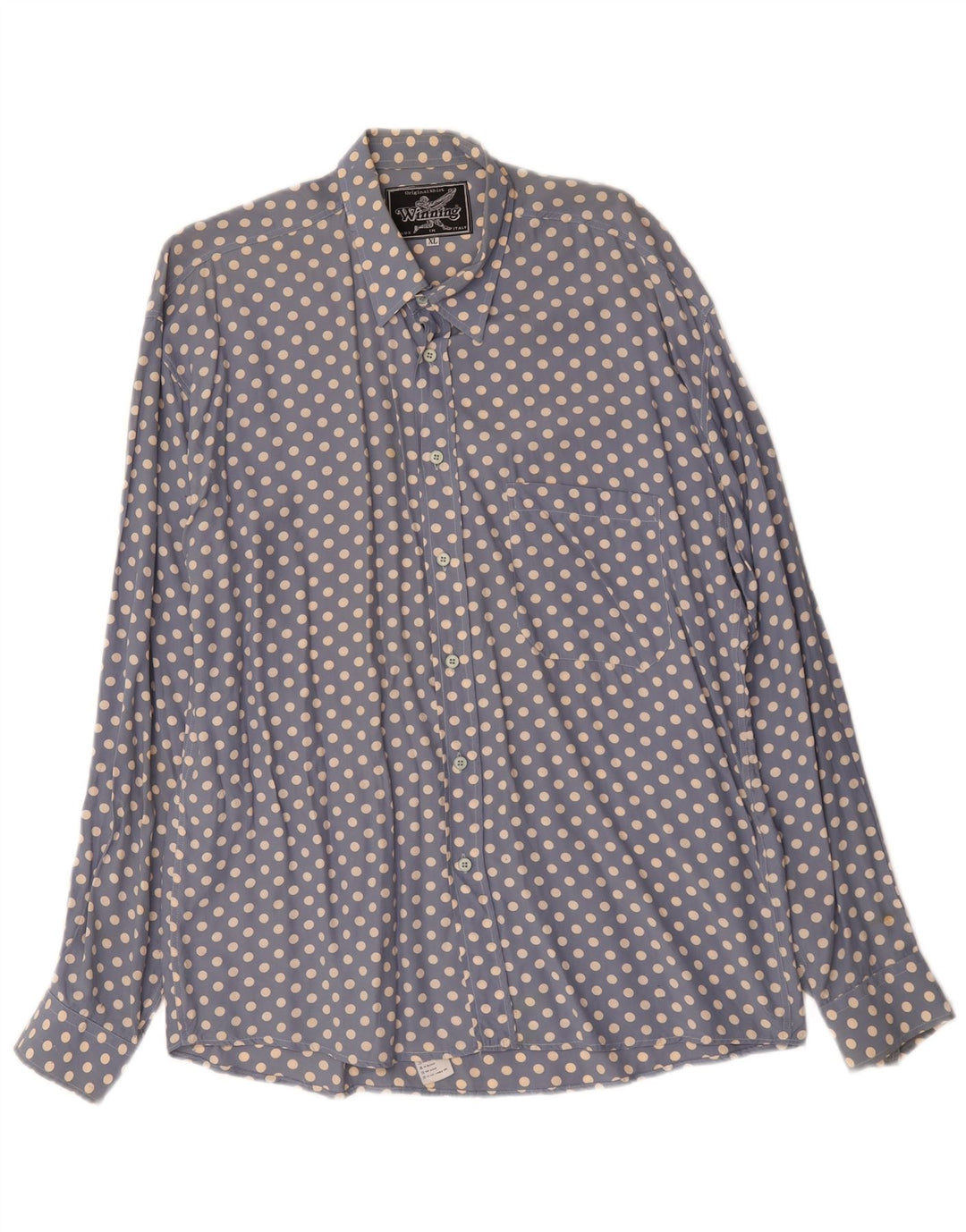 Camisa masculina vintage XL azul bolinhas viscose