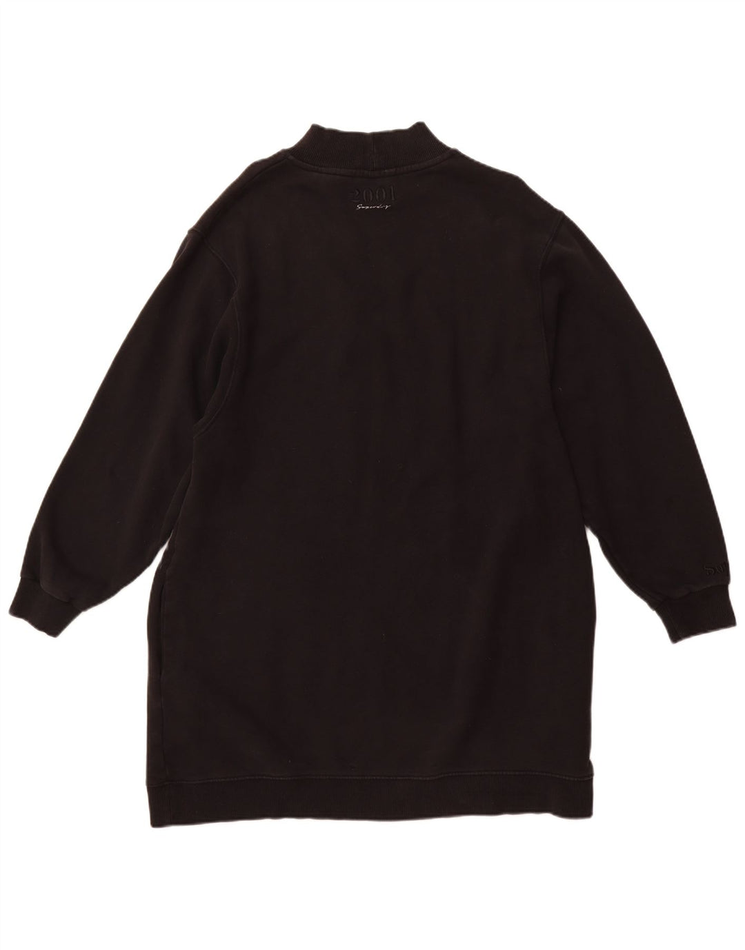 Vestido suéter feminino com moletom gráfico SUPERDRY Reino Unido 14 grande algodão preto