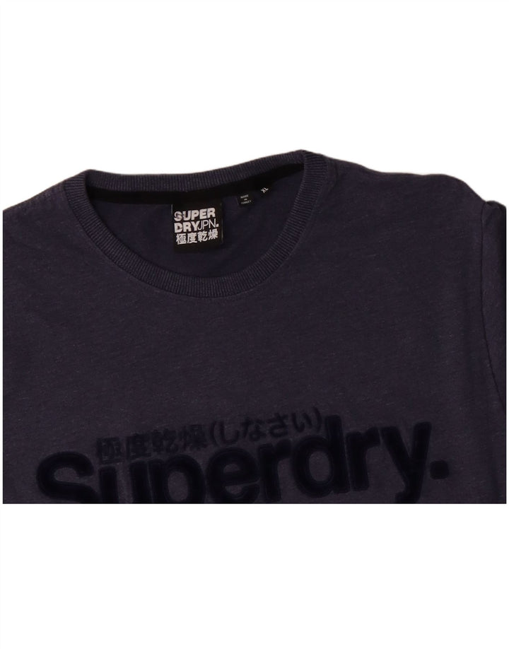 Camiseta gráfica masculina SUPERDRY Top XL algodão azul