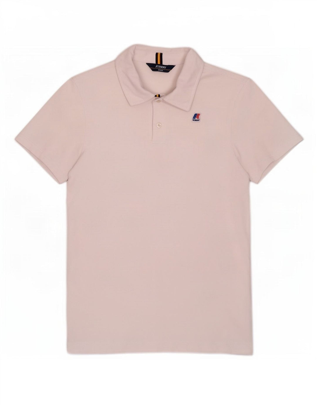 Camisa polo masculina K-Way de algodão branco médio