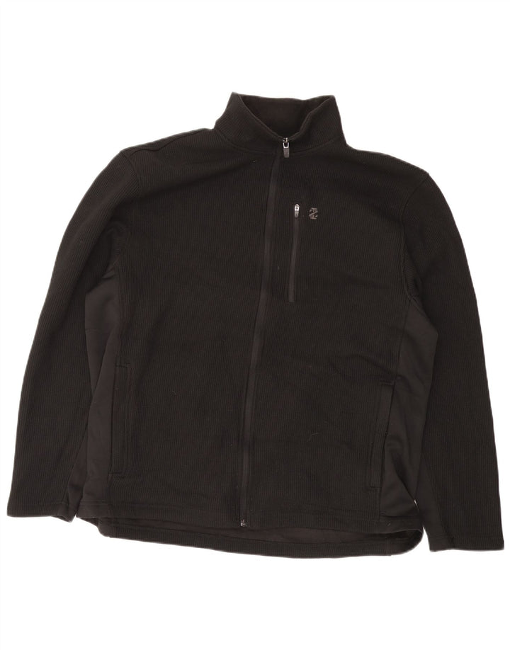 IZOD Mens Treino Top Jaqueta Grande Poliéster Preto