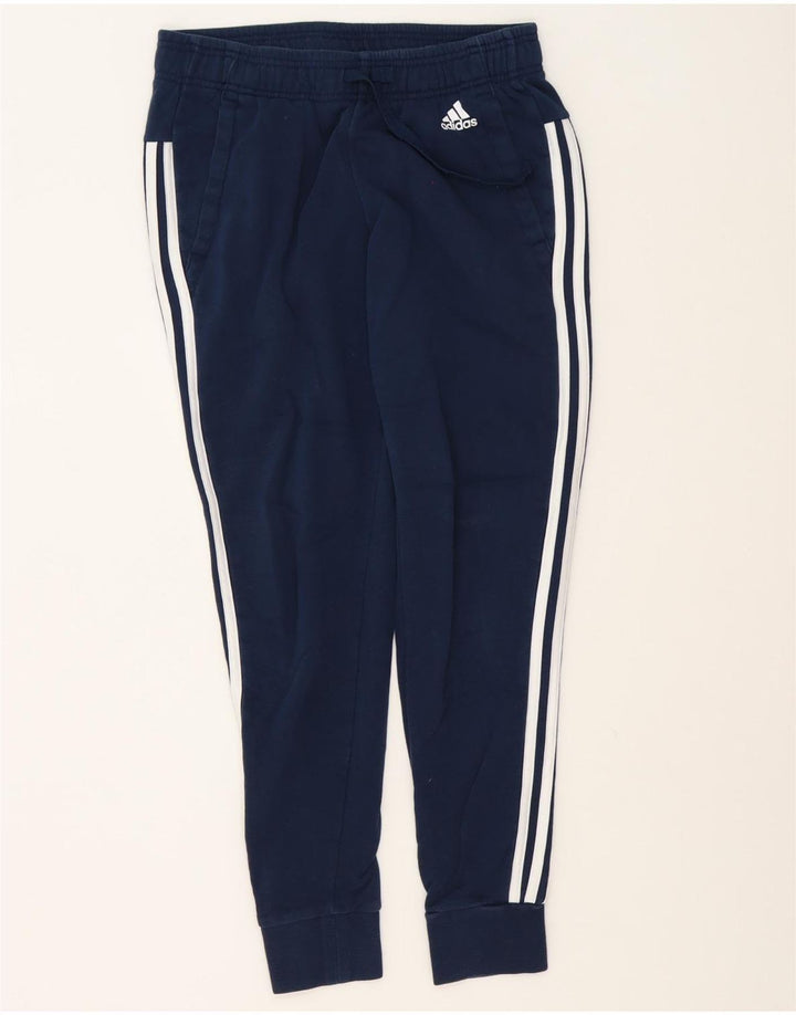 Adidas Mulheres Treino Calças Joggers UK 12 Médio Azul Marinho
