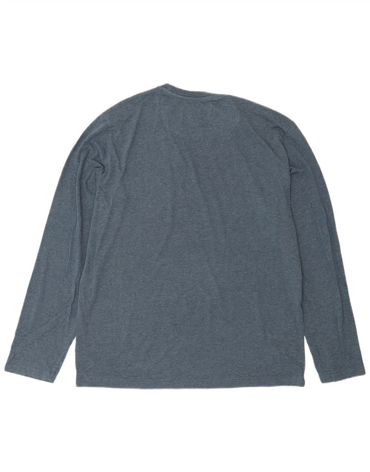 Top masculino Penguin manga comprida grande algodão colorblock azul