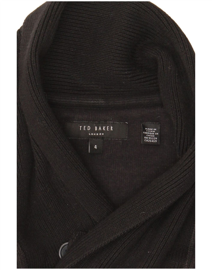 Suéter masculino Ted Baker com gola xale tamanho 4 preto grande