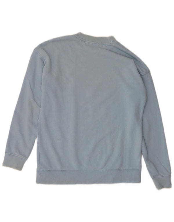 Adidas feminino gráfico oversized moletom jumper reino unido 8 pequeno azul algodão