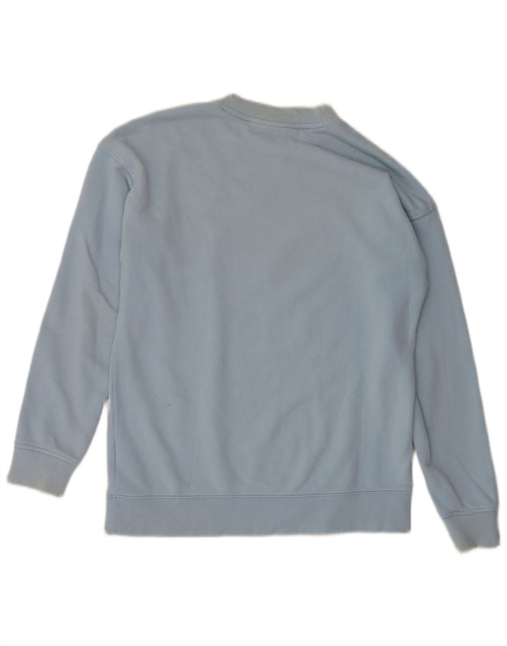 Adidas feminino gráfico oversized moletom jumper reino unido 8 pequeno azul algodão