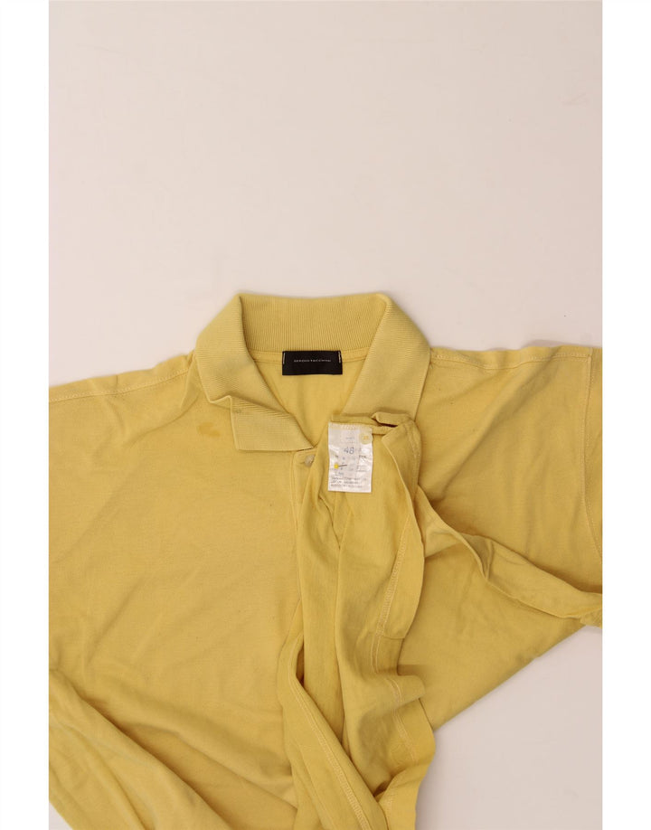 SERGIO TACCHINI Mens Polo Shirt IT 48 Medium Yellow Cotton Vintage Sergio Tacchini and Second-Hand Sergio Tacchini from Messina Hembry 