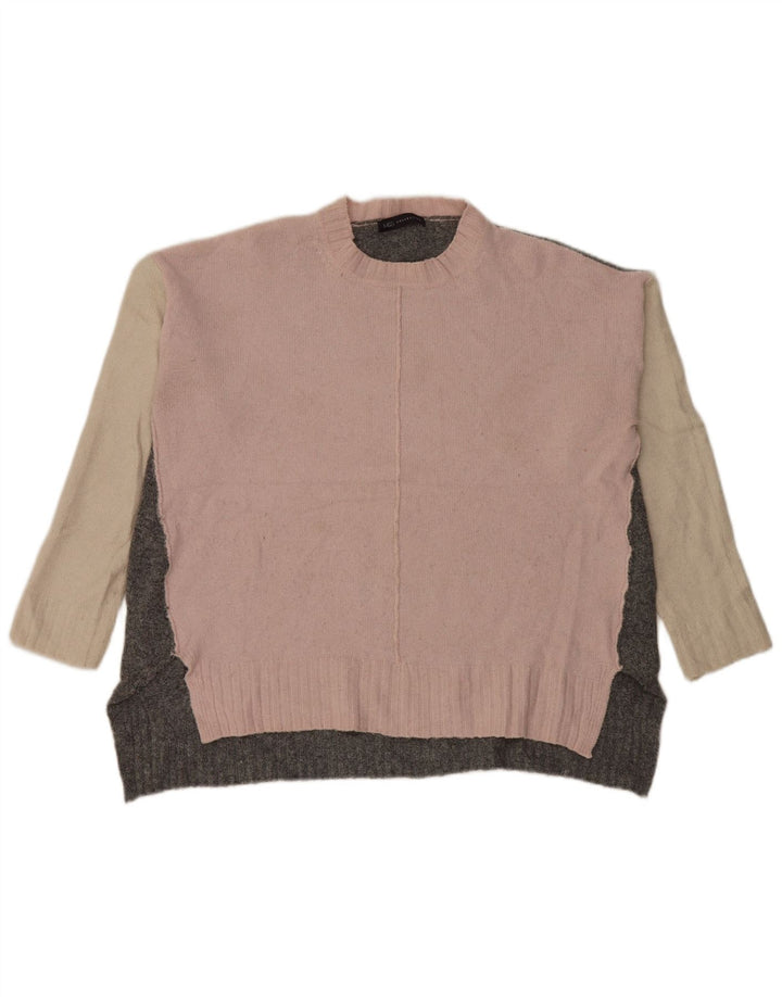 Suéter feminino Marks & Spencer com gola redonda Reino Unido 16 grande cinza