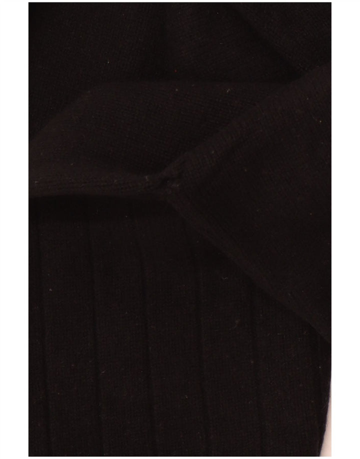 Suéter feminino LEVI'S com gola redonda Reino Unido 10 lã de carneiro listrada preta pequena