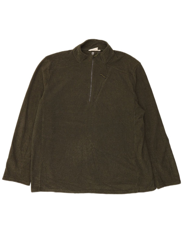 Suéter de lã masculino Mountain Warehouse com zíper e gola 2XL risca de giz cáqui