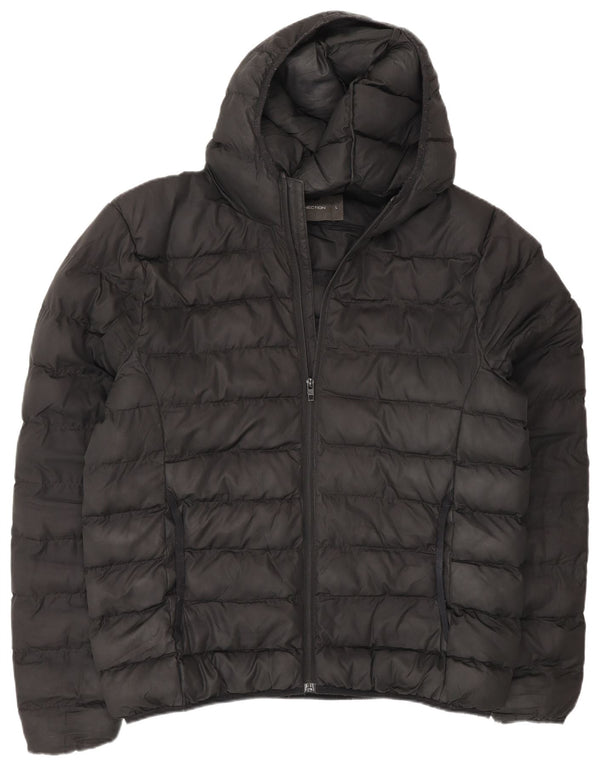 Jaqueta masculina acolchoada com capuz French Connection UK 40 grande preta