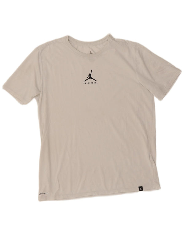 Camiseta masculina Jordan Dri Fit grande branca