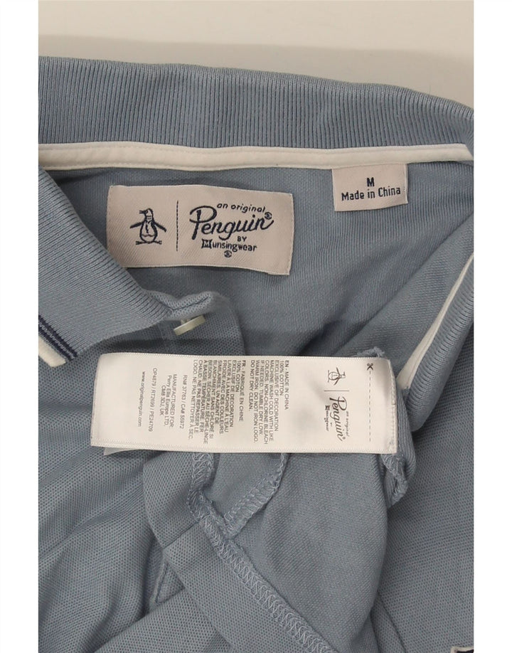 Camisa polo masculina PENGUIN de algodão azul médio