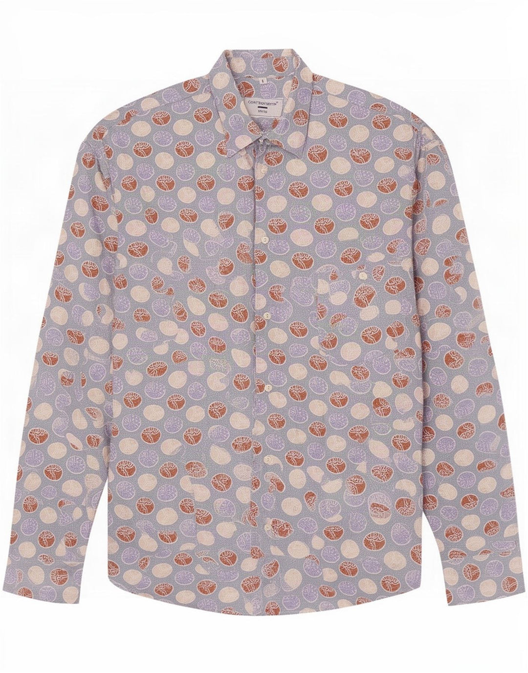 Camisa masculina Contravento com estampa abstrata grande algodão azul