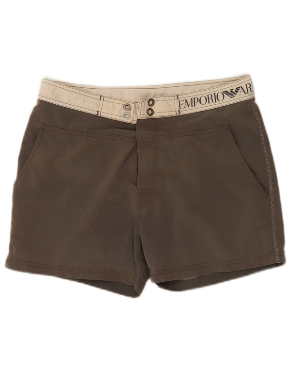 Shorts de natação masculino Emporio Armani gráfico IT 48 cinza médio poliamida
