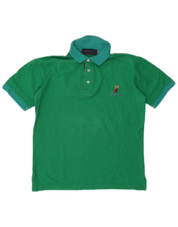 Camisa polo masculina de rugby Best Company de algodão verde médio