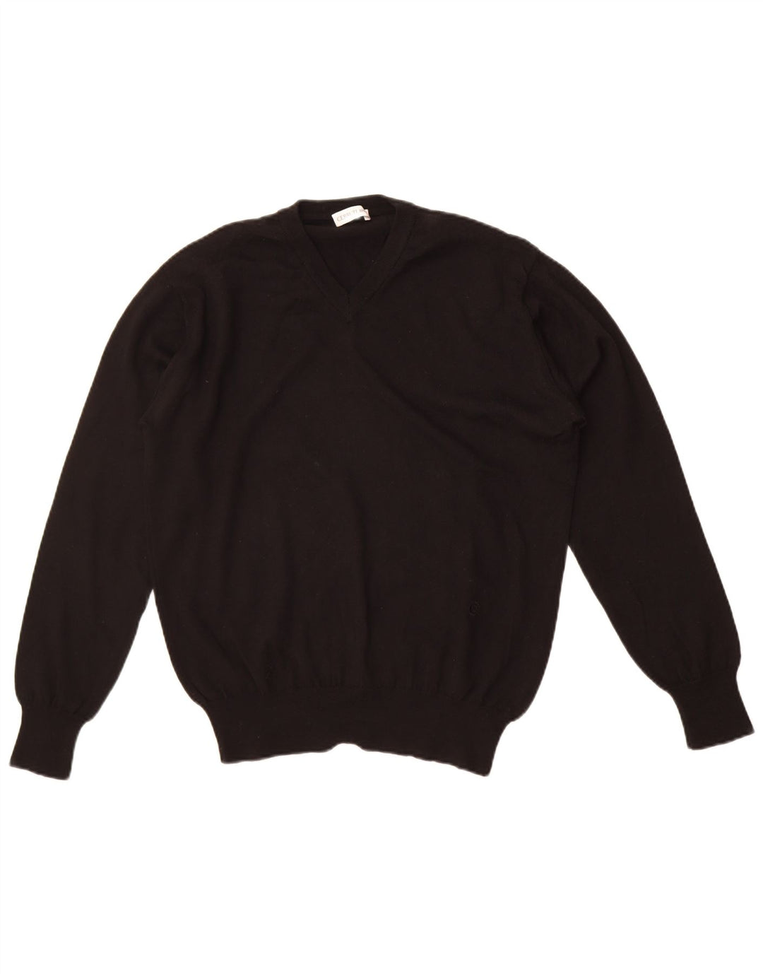 Suéter masculino Cerruti 1881 com decote em V IT 48 lã merino preta média