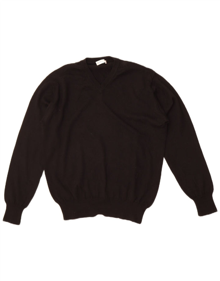 Suéter masculino Cerruti 1881 com decote em V IT 48 lã merino preta média