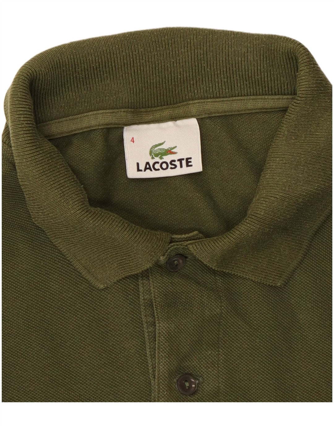 Camisa polo masculina Lacoste tamanho 4 médio cáqui