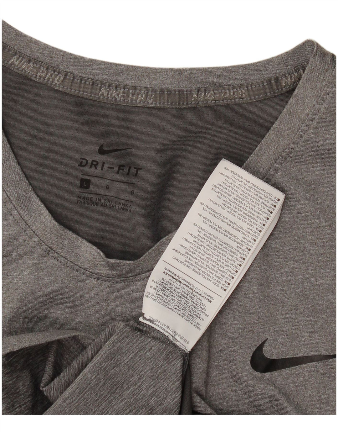 Camiseta Nike Feminina Dri Fit Top UK 14 Grande Cinza Poliéster