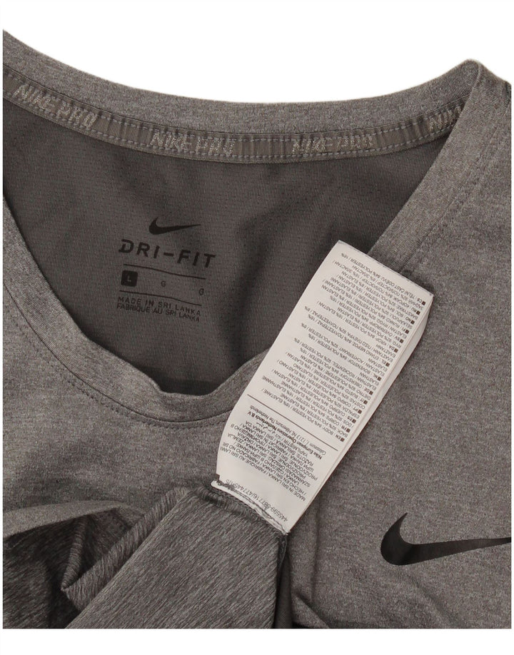 Camiseta Nike Feminina Dri Fit Top UK 14 Grande Cinza Poliéster