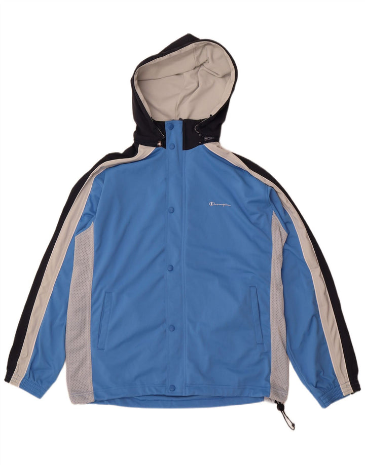 Jaqueta masculina com capuz Champion XL azul Colourblock poliéster