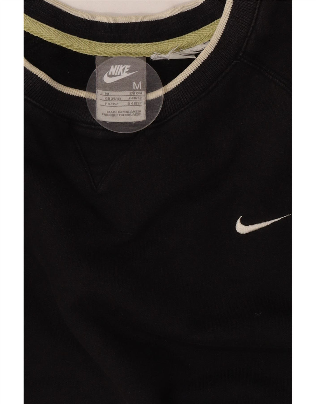 Nike Mens Moletom Jumper UK 39/41 Médio Preto