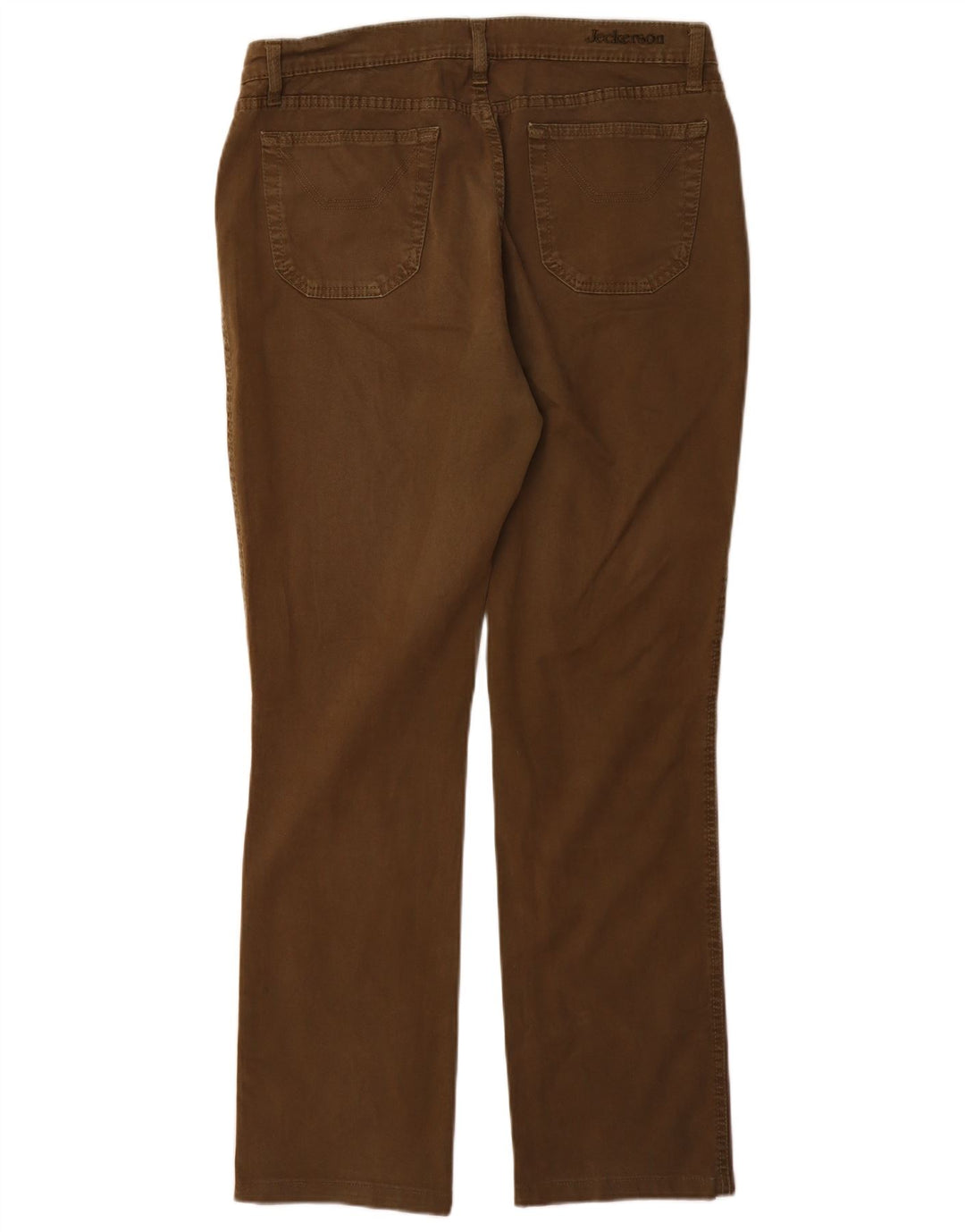 Calça feminina casual reta JECKERSON W33 L31 algodão marrom