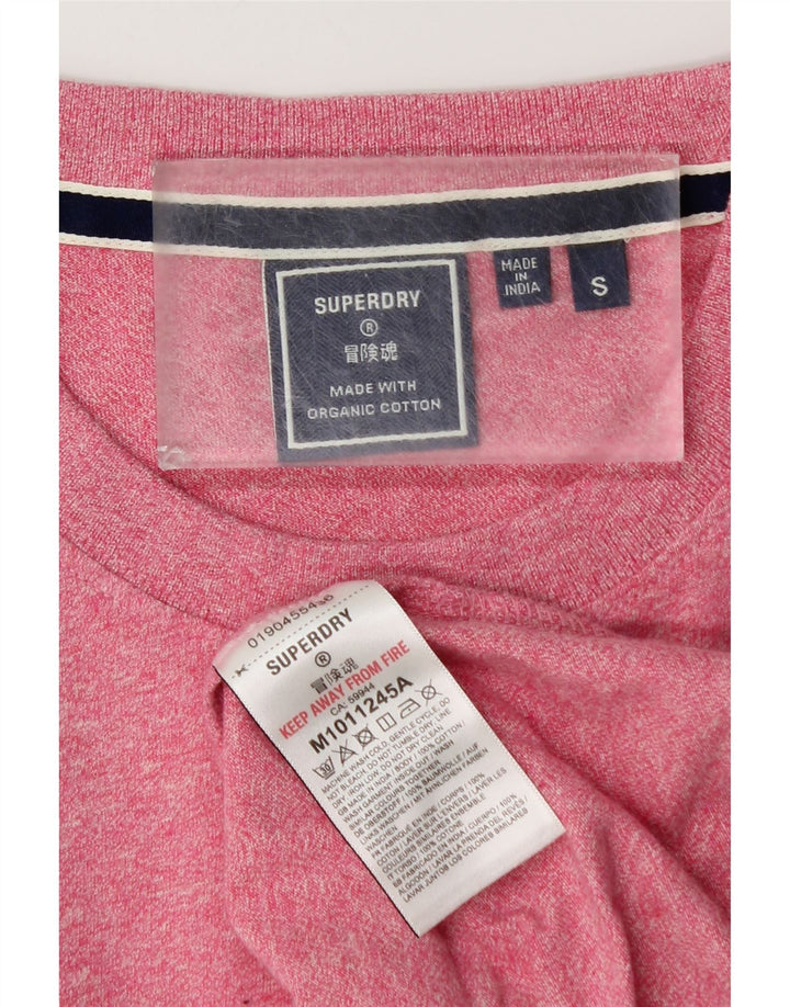 Camiseta masculina SUPERDRY top pequeno algodão rosa