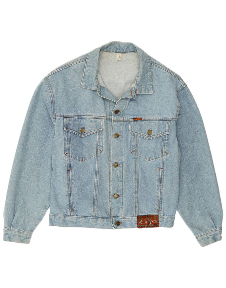 Jaqueta jeans masculina VINTAGE UK 38 algodão azul médio
