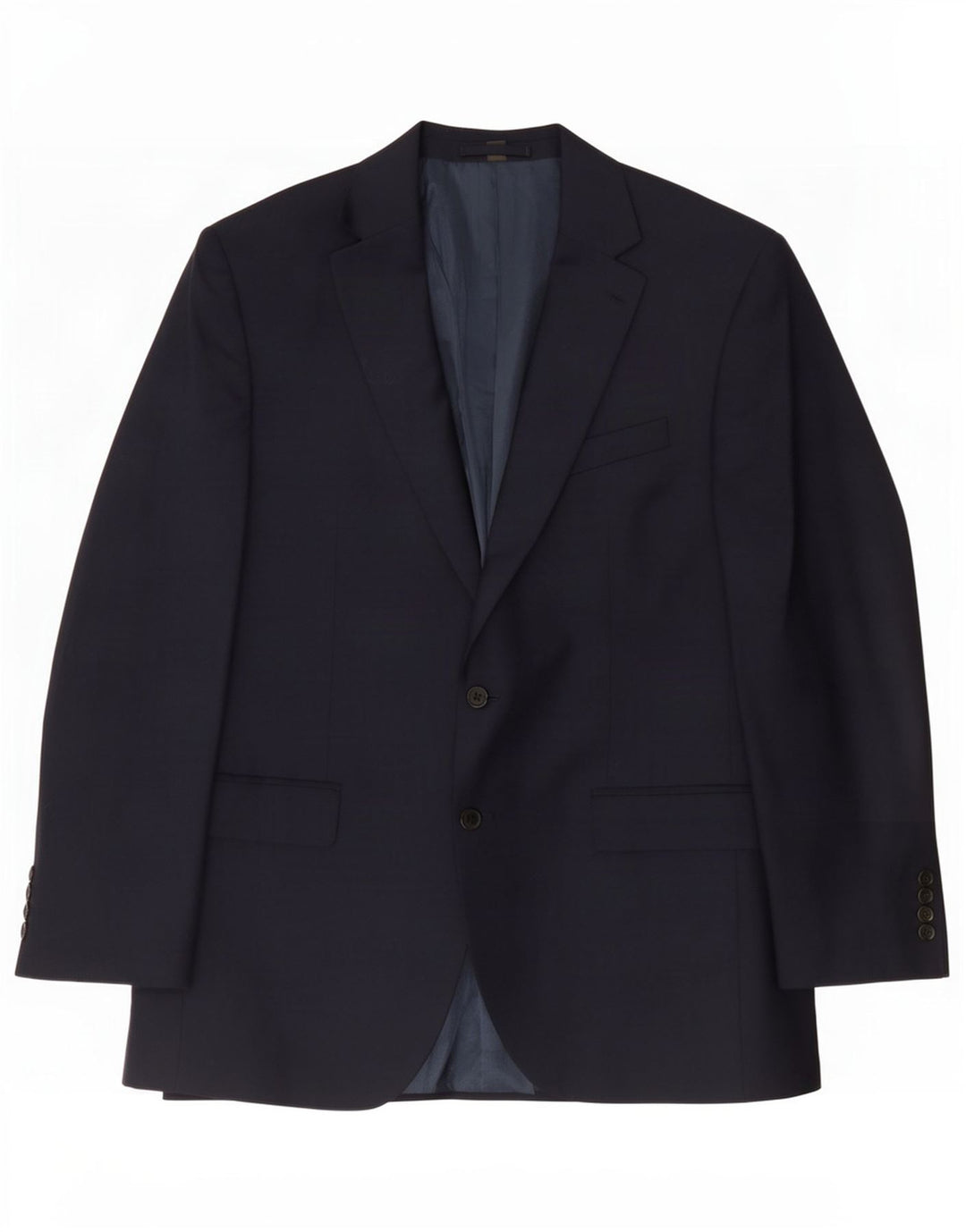 Jaqueta blazer masculina de 2 botões Marks & Spencer Reino Unido 44 XL azul marinho poliéster