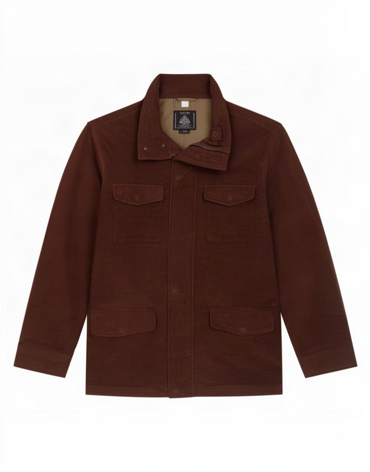 Jaqueta utilitária masculina Marks & Spencer Reino Unido 38 algodão marrom médio