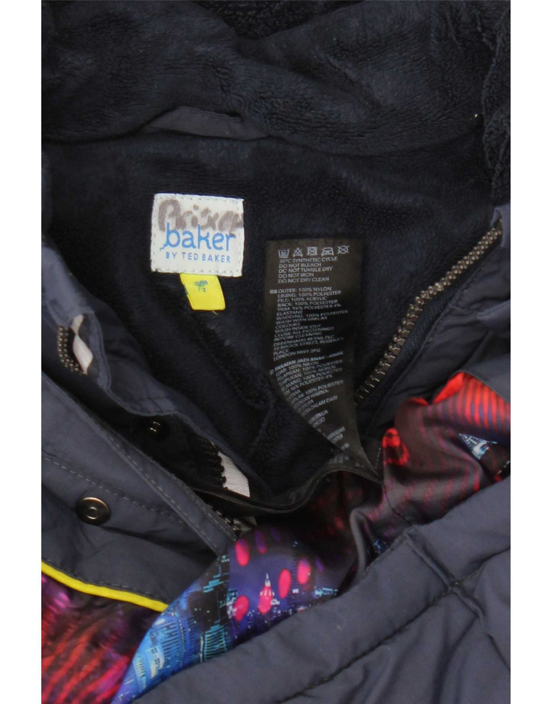 Ted Baker Boys Jaqueta acolchoada com capuz 6-7 anos Nylon azul marinho