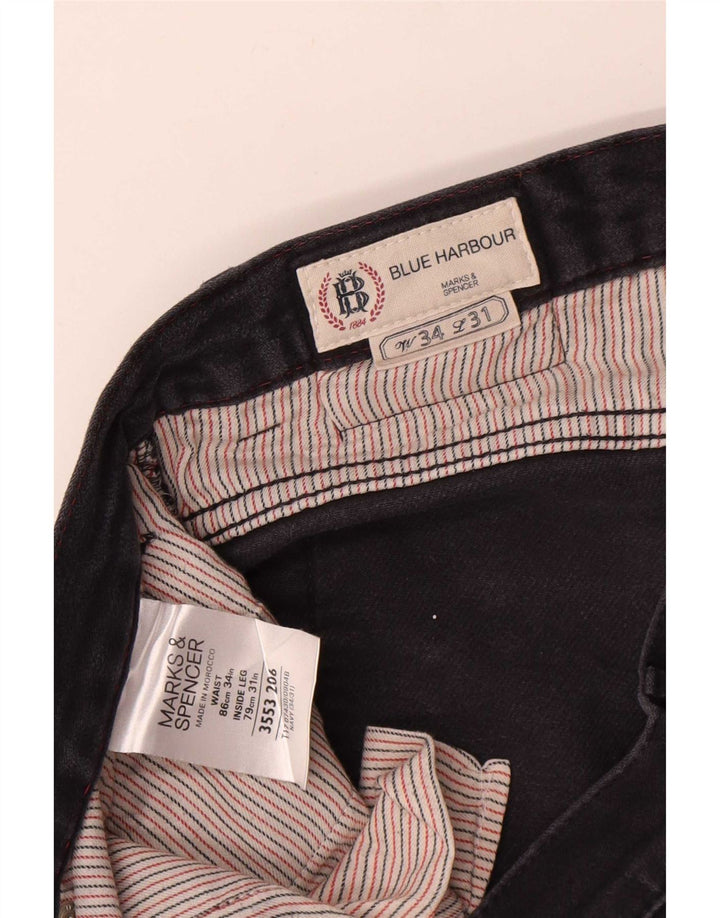 Shorts masculino Marks & Spencer Blue Harbor Chino W34 grande algodão marinho