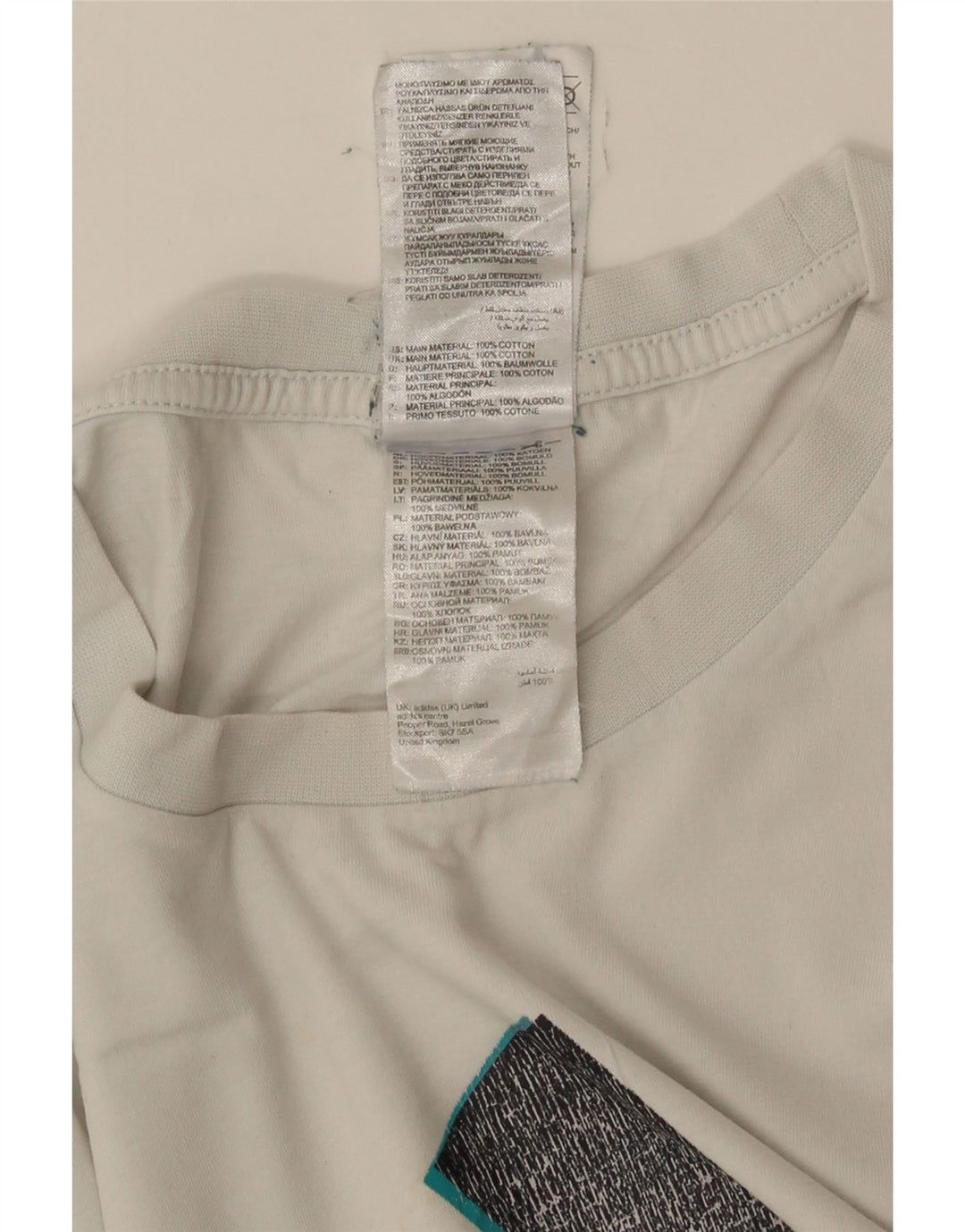 ADIDAS Mens Graphic T-Shirt Top Grande Algodão Branco