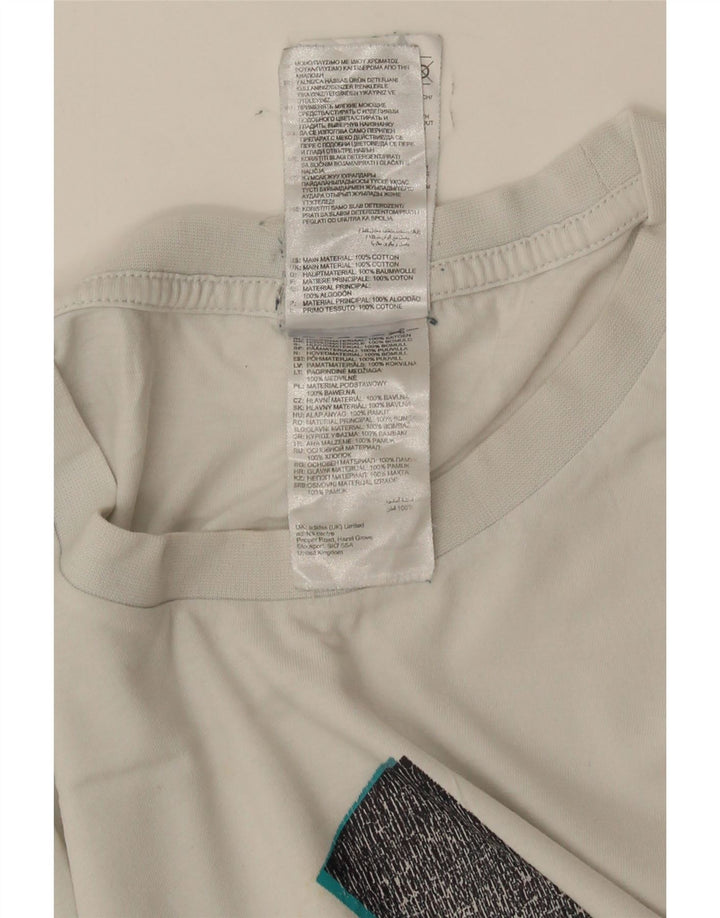 ADIDAS Mens Graphic T-Shirt Top Grande Algodão Branco