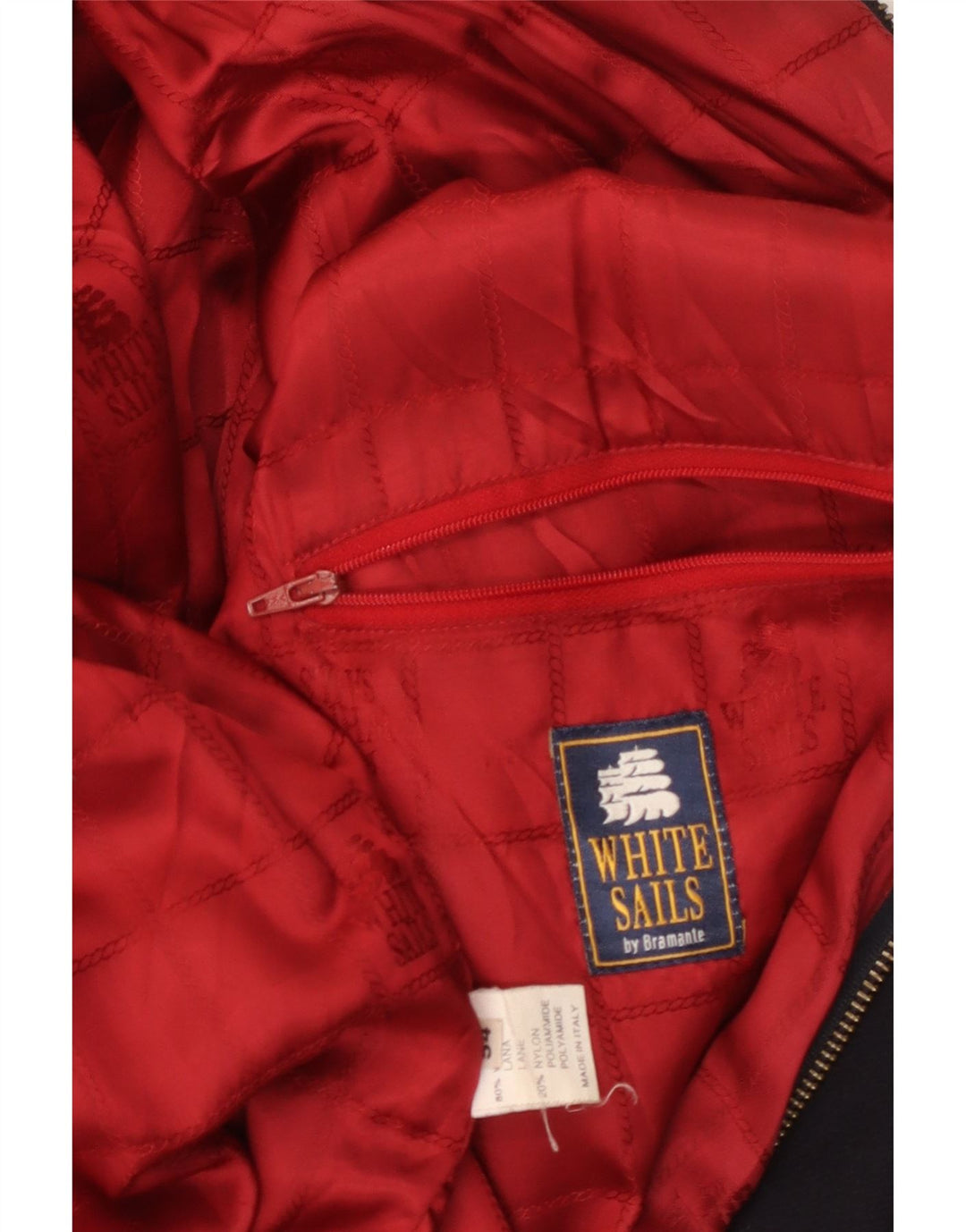 Jaqueta bomber masculina WHITE SAILS IT 54 2XL lã azul marinho