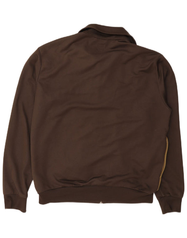 Adidas Mens Treino Top Jaqueta Grande Algodão Colorblock Marrom