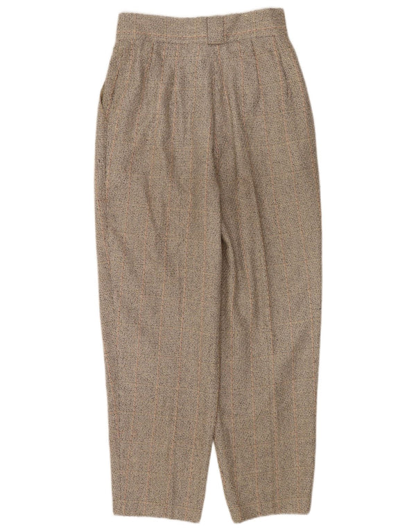 Calça Chino Feminina Vintage UK 8 Pequena W26 L26 Linho Bege