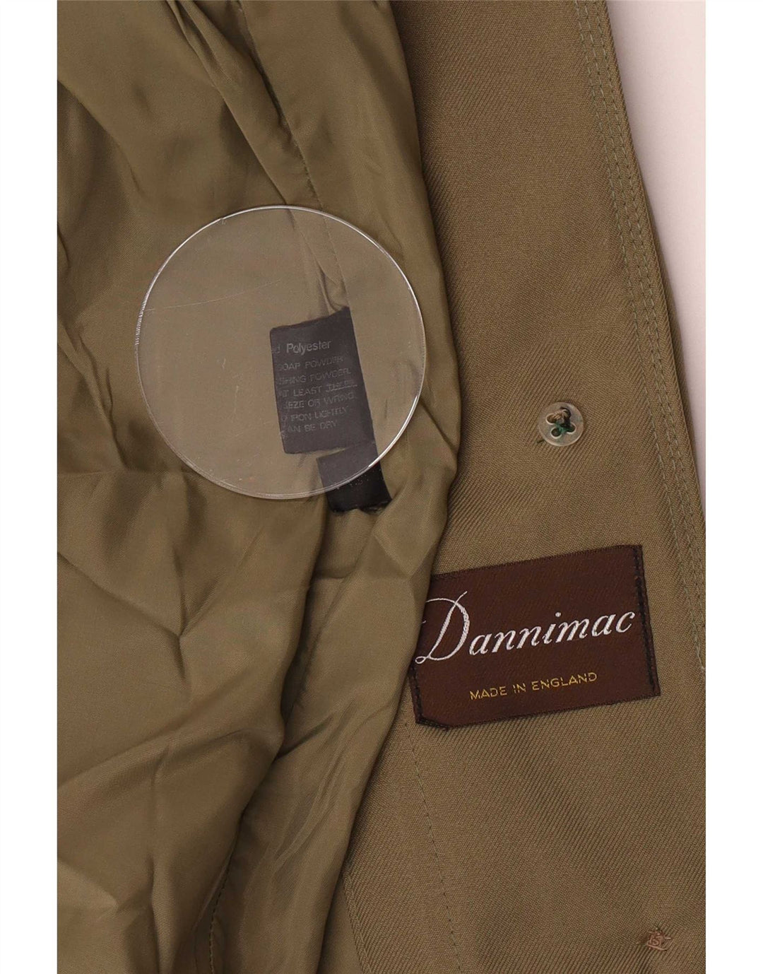 Sobretudo feminino Dannimac UK 14 poliéster cáqui médio