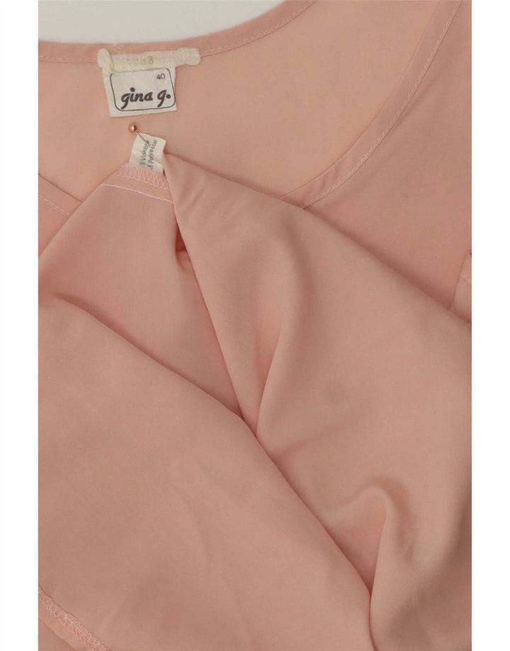 Blusa feminina vintage sem mangas Top IT 40 viscose rosa pequena
