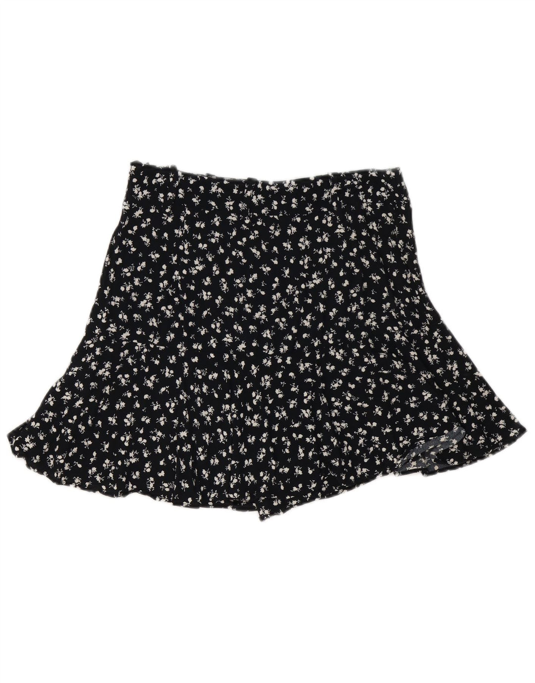 Minissaia feminina Zara média W28 viscose floral preta