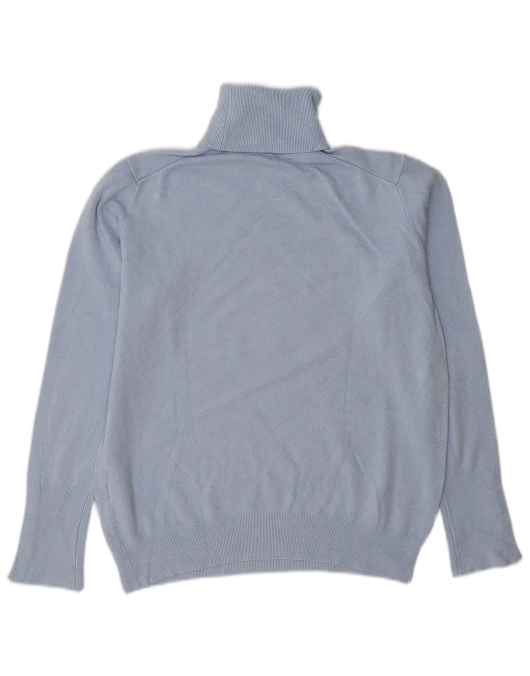 Suéter feminino Zara com gola redonda e viscose azul grande Reino Unido 14